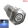 16mm LED illuminé autobloquant étanche bouton de poussée interrupteur en acier inoxydable